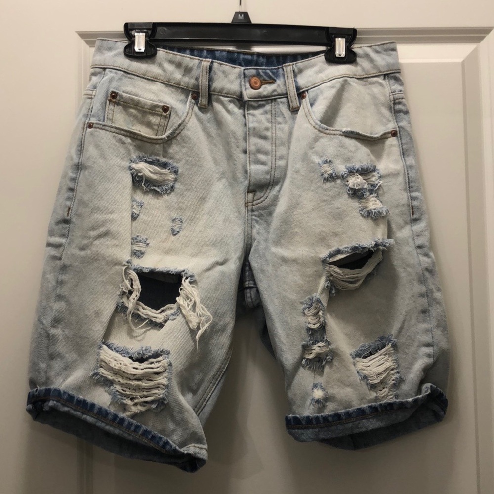 ASOS distressed jean shorts, size 32